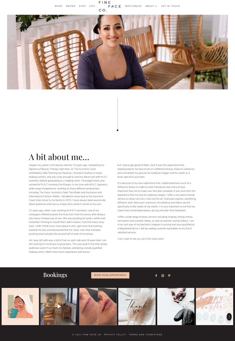 About Fine Face Co Web Design - QA Creative Design Quickapp Web Design