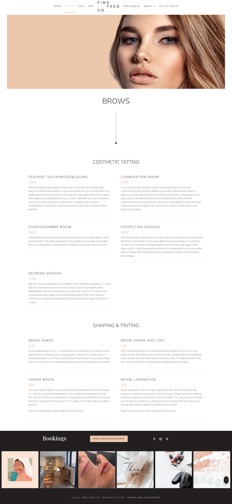 Fine Face Co. Web design - quickapp creative design Quickapp Web Design