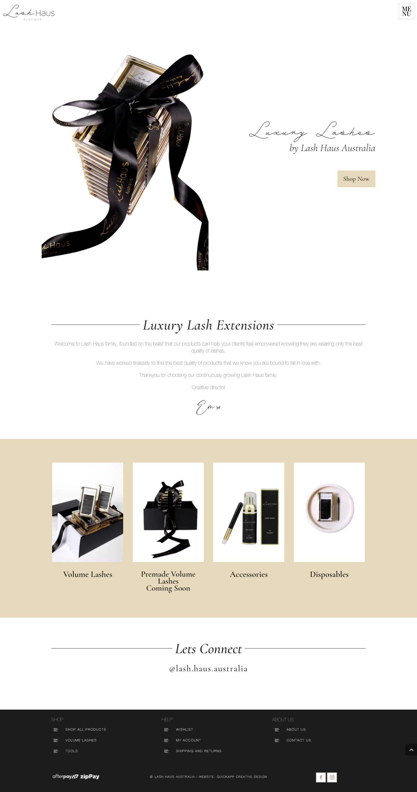 Lash Haus Australia Web Design - QA Creative Quickapp Web Design