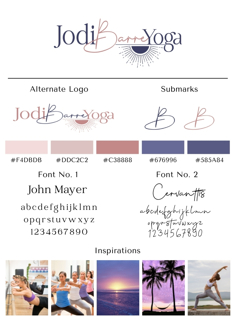 Jodi Barre Yoga Brand Board